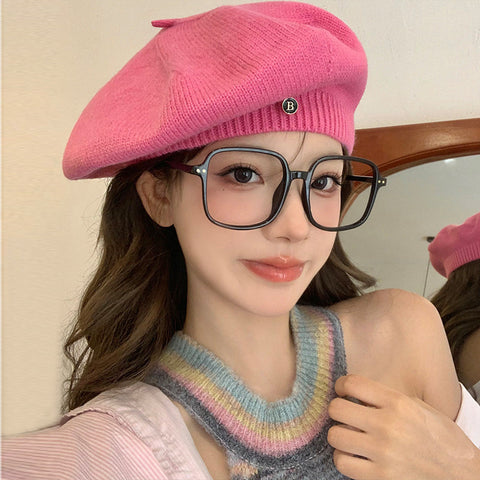 Knitted Breathable Letter Bailey Hat