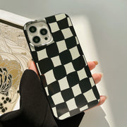 Twisted checkerboard silicone iphone case