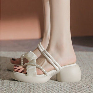 Pearl Cross Square Root Sandals