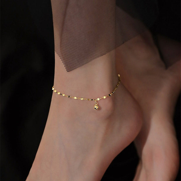 Simple and personalized metal bead anklet