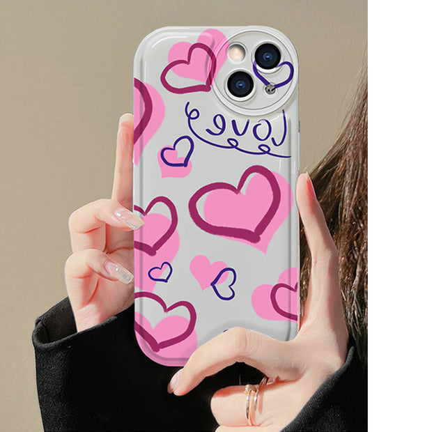 Pink love silicone iphone case