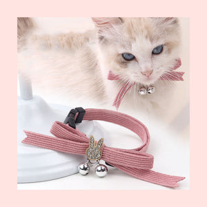 Bell Bow Adjustable Pet Collar