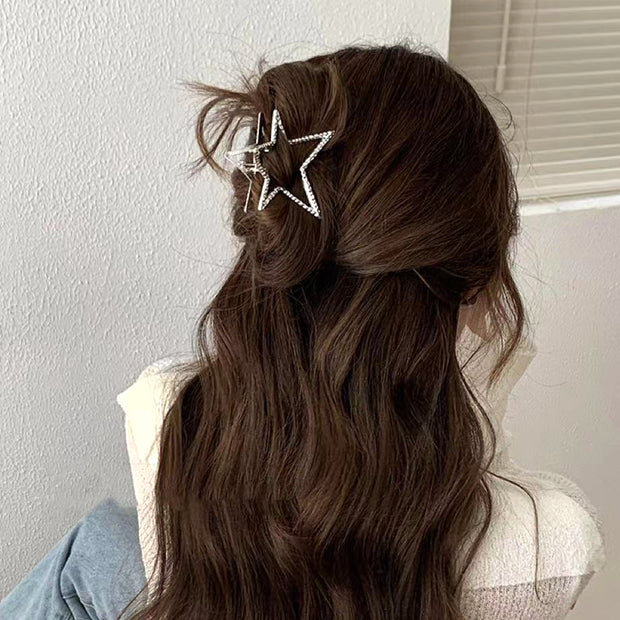 Metal Five-Pointed Star Silver Fashion Hairpin