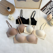 Fixed strap no steel ring thin push up lingerie bra