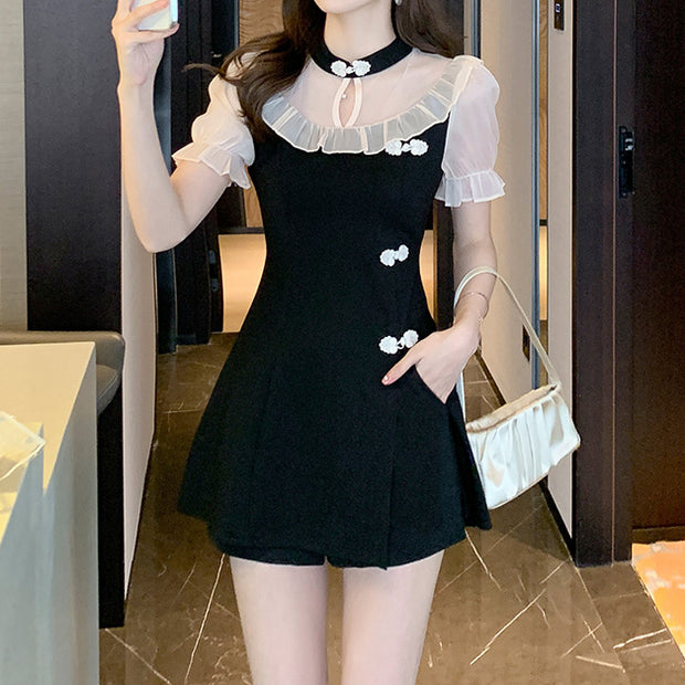 Short pants improvement cheongsam dress set