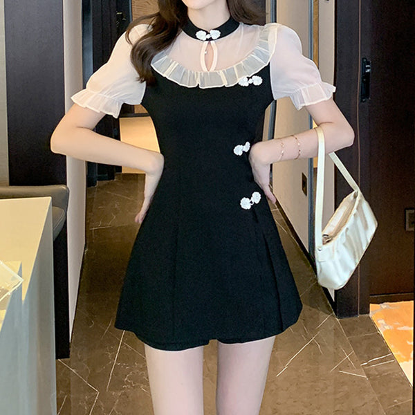Short pants improvement cheongsam dress set