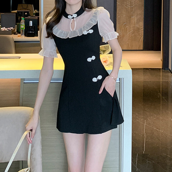 Short pants improvement cheongsam dress set