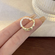 Irregular Pearl Elastic Set Exquisite Index Finger Ring