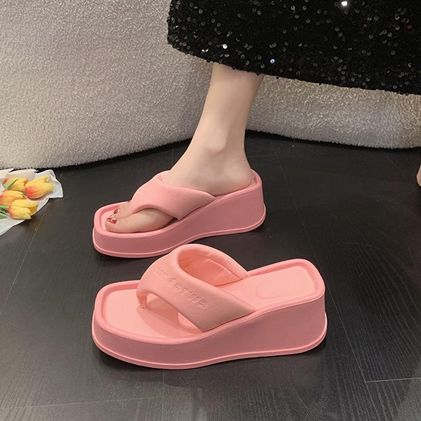 Platform high-heel sandals heightened slippers