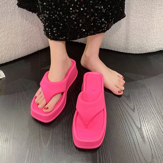Platform high-heel sandals heightened slippers