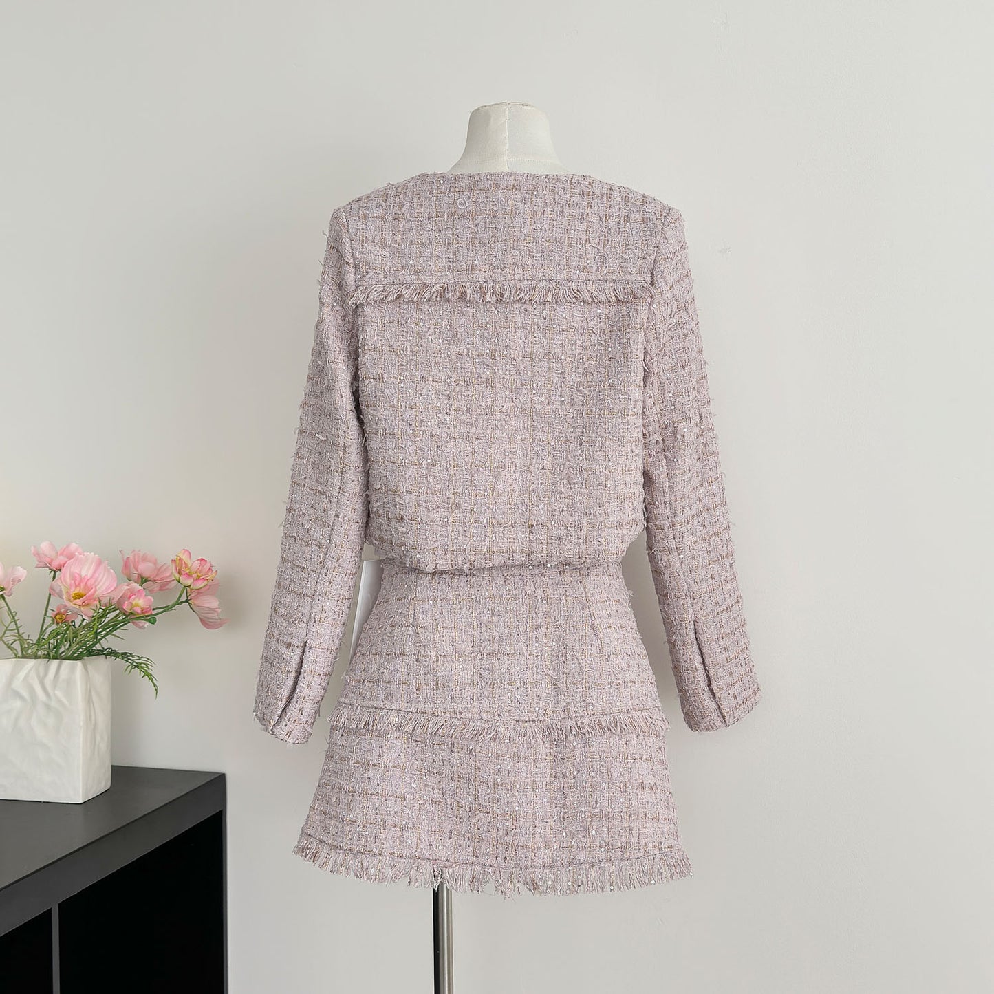 Purple Embroidered Fashionable Two-Piece Suit