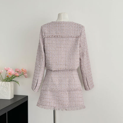 Purple Embroidered Fashionable Two-Piece Suit