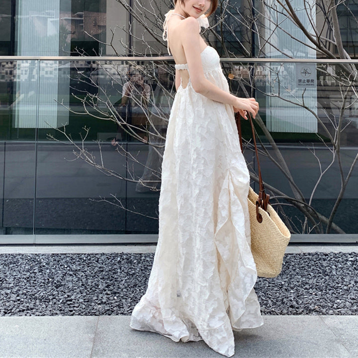 Backless Halter Vacation Dress