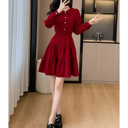Retro Red High-Waisted Dress