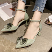 One word buckle sandals solid color high heels