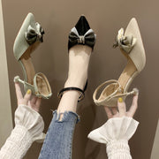 One word buckle sandals solid color high heels