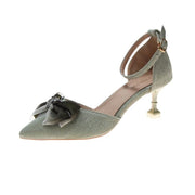 One word buckle sandals solid color high heels