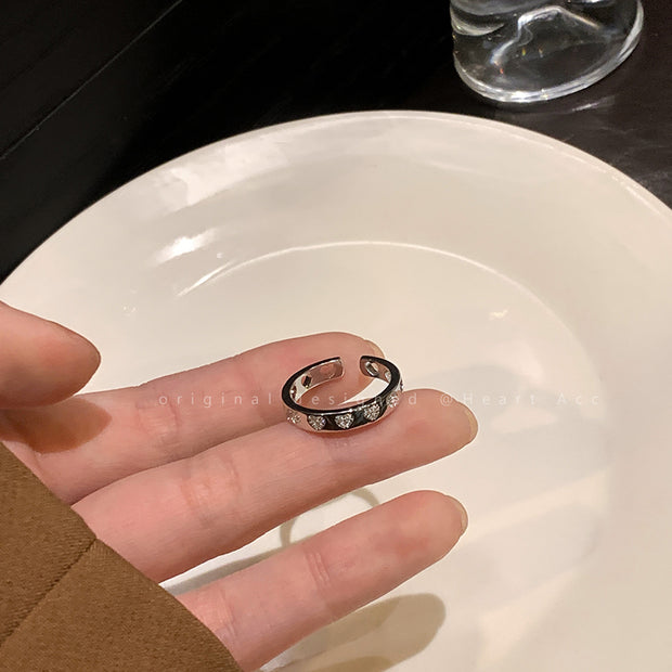 Love Heart Hollow Zircon Open Exquisite Index Finger Ring