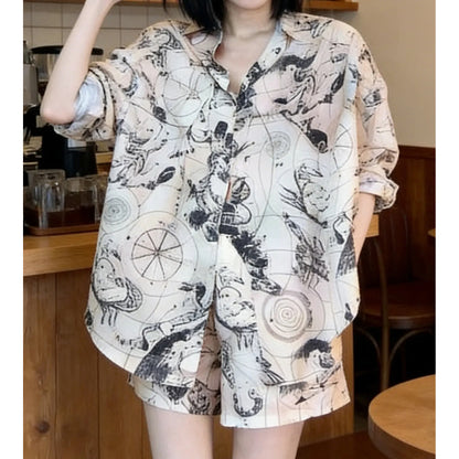 Stylish And Cute Two-Piece Set Of Shirt And Shorts