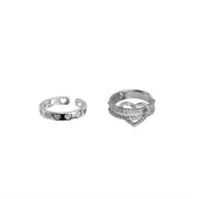 Love Heart Hollow Zircon Open Exquisite Index Finger Ring