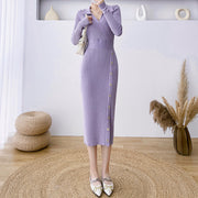 Bodycon Over-The-Knee Hip-Covering Knitted Dress