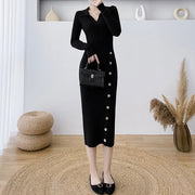 Bodycon Over-The-Knee Hip-Covering Knitted Dress
