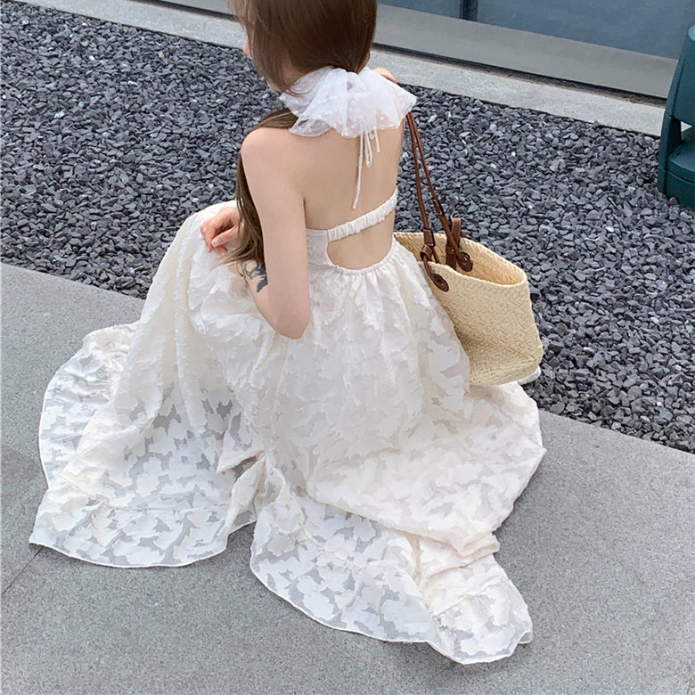 Backless Halter Vacation Dress