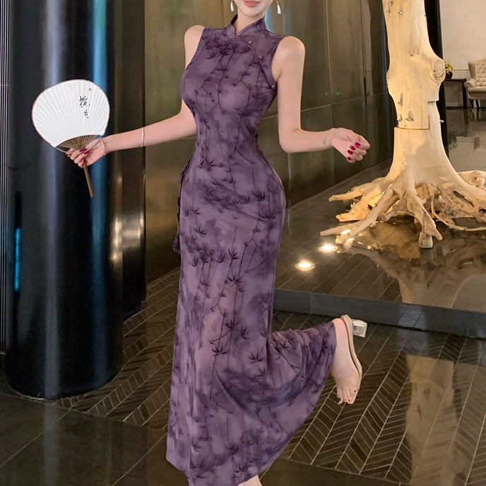 New Chinese Style Bamboo Improved Cheongsam Dress