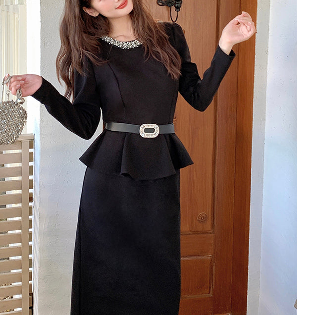 Two-Piece Set Of Ruffled Top And Skirt