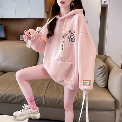 Winter Fleece Hooded Embroidered Sweatshirt