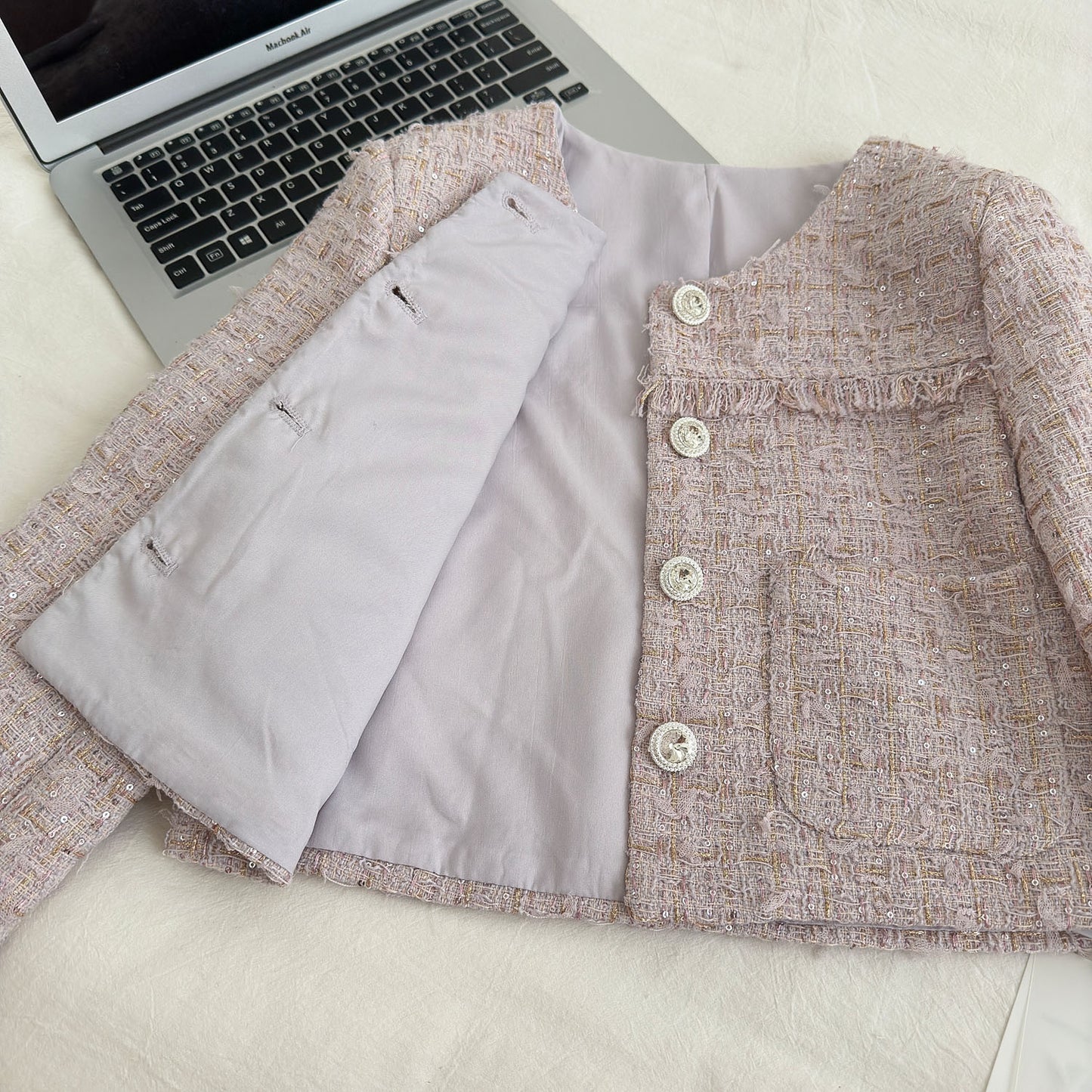 Purple Embroidered Fashionable Two-Piece Suit