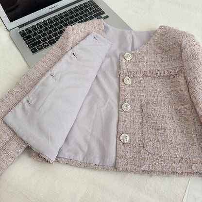 Purple Embroidered Fashionable Two-Piece Suit