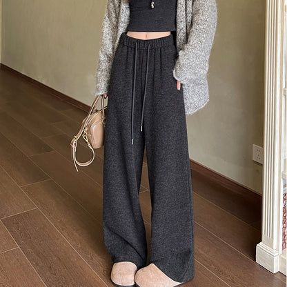 Lazy Style Thickened And Fleece-Lined Casual Pants