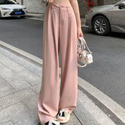 Straight length pants high waist wide leg suit pants