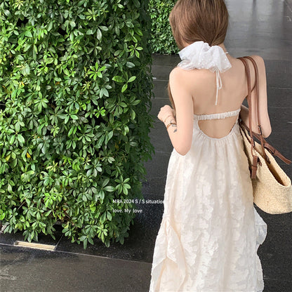 Backless Halter Vacation Dress