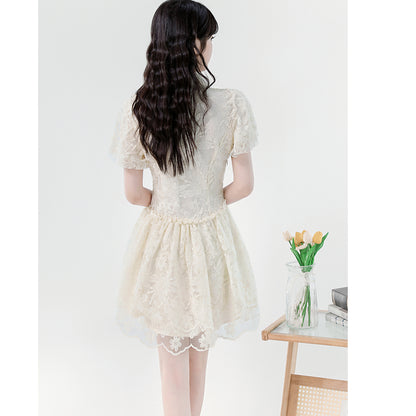 Niche Puff Sleeve Lace Princess Dress
