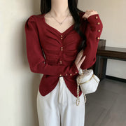 Puff Long Sleeve Knitted Inner Top Sweater