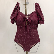 Retro One-Piece Swimsuit Push Up Backless Swimwear