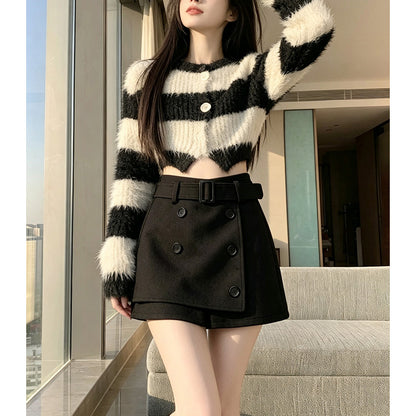 Retro High-Waisted Slimming Casual Skort