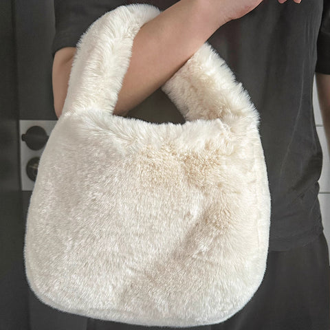 Plush Handbag High-End Armpit One-Shoulder Plush Small Square Bag