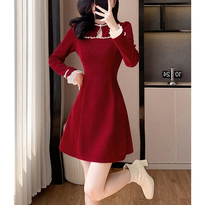 Corduroy Pearl Button Dress