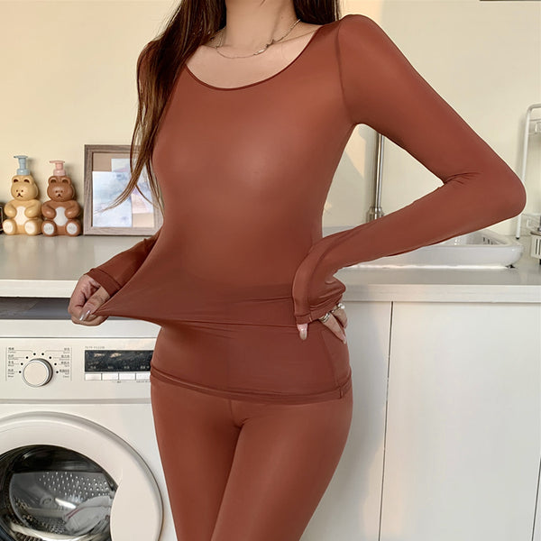 Seamless Thermal Underwear Long-Sleeved Tops Trousers Set