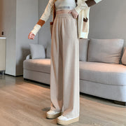 Wide-leg pants high waist straight cashmere trousers