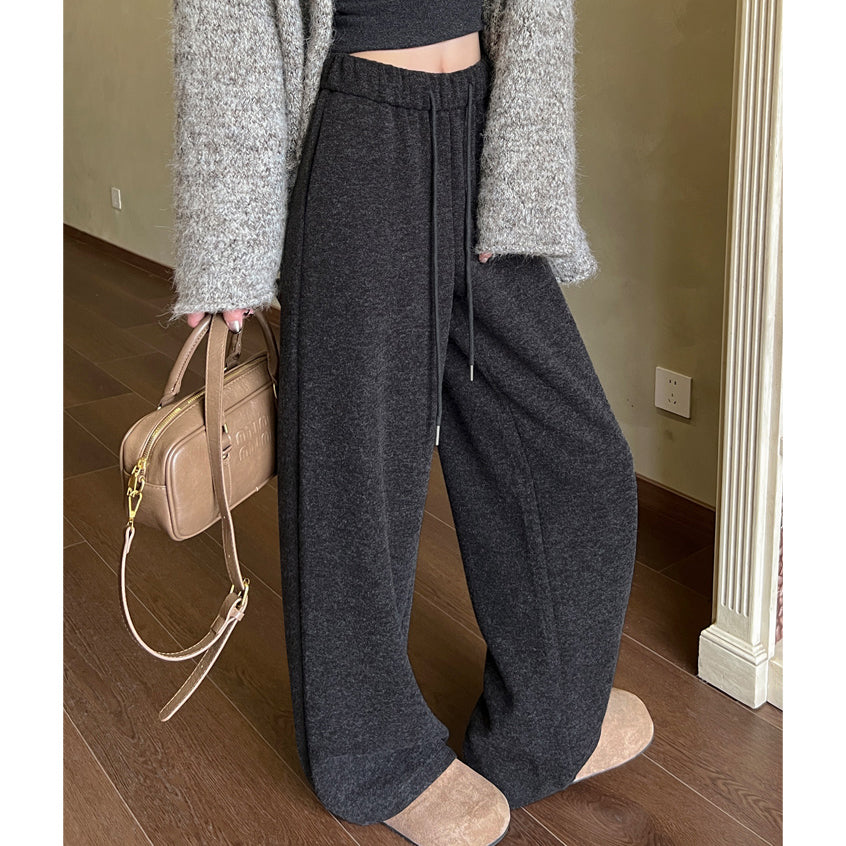 Lazy Style Thickened And Fleece-Lined Casual Pants