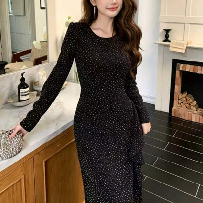 Red Rhinestone Evening Gown