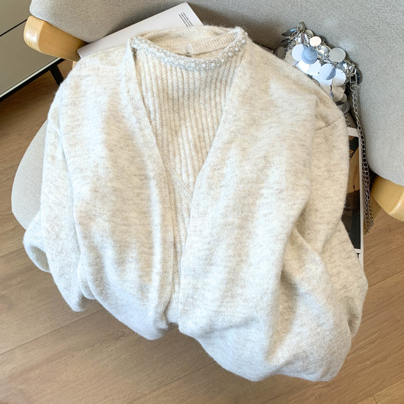 Stylish Camisole Knit Sweater Two-Piece Set