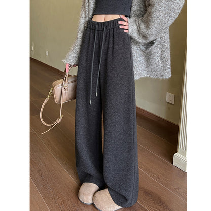 Lazy Style Thickened And Fleece-Lined Casual Pants
