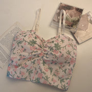 Sunscreen chiffon shirt shawl oat floral cami top