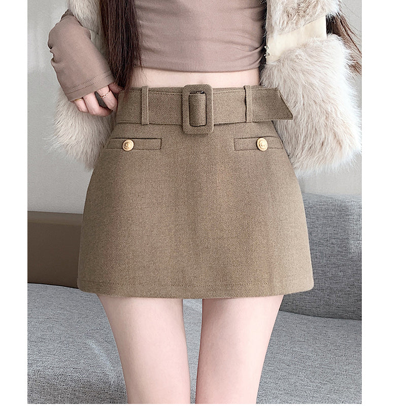 Elegant Wool-Blend Pencil Skirt