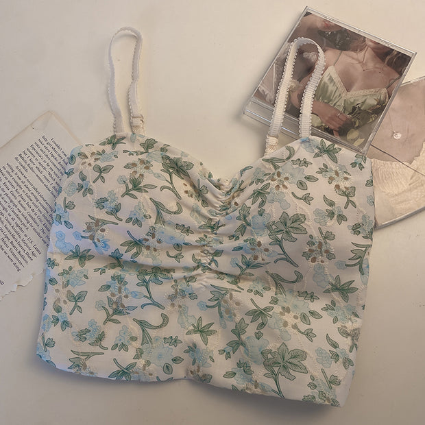 Sunscreen chiffon shirt shawl oat floral cami top